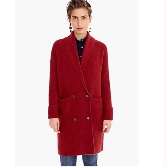 J. Crew double breasted wool alpaca blend supersoft yarn cardigan coat Large - Picture 3 of 9